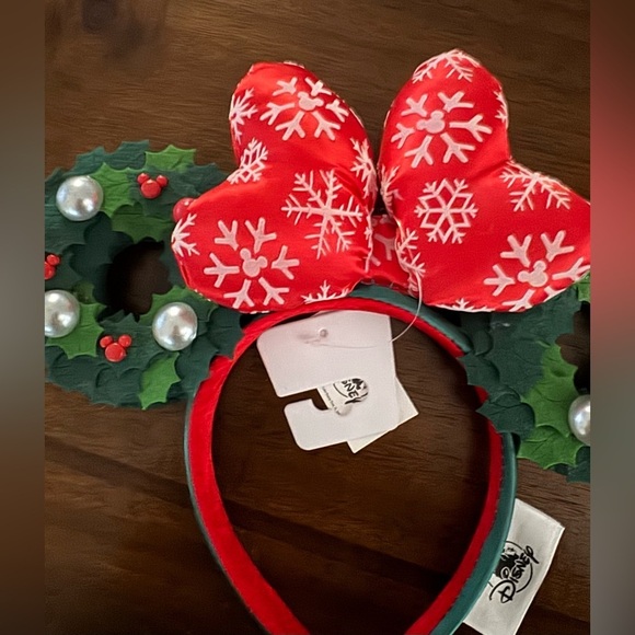 Disney Parks Minnie Mouse Christmas Wreath Headband - Picture 4 of 7
